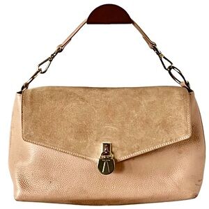 Ted Baker Marieaa Suede Leather Shoulder Bag Blush Pink Designer Sophisticated